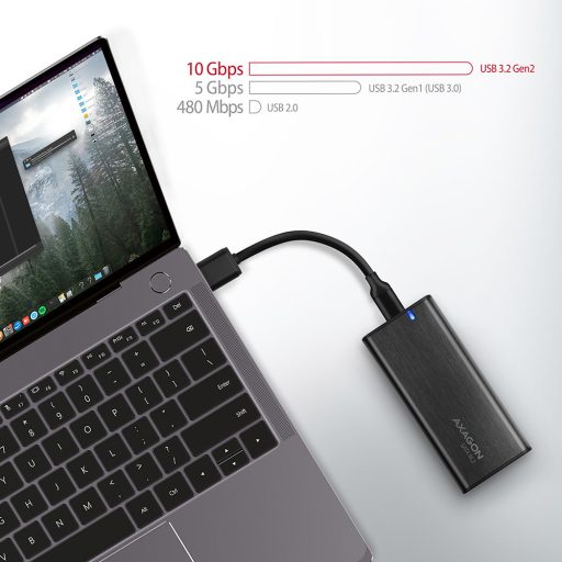 Axagon EEM2-SBC externes Gehäuse für M.2 SSDs USB-C 3.2 Gen 2 - schwarz Külső SSD ház Fekete