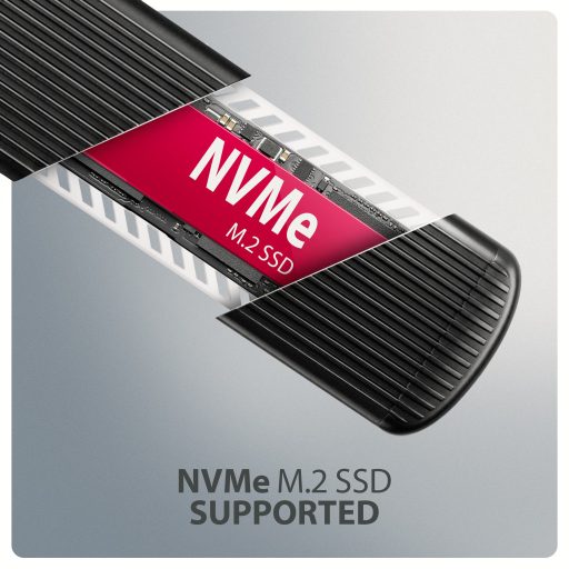 Axagon Külső SSD ház Szürke, Fekete M.2