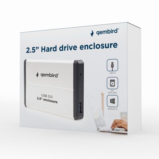 Gembird EE2-U3S-2-S tárolóegység burkolat HDD ház Ezüst 2.5"