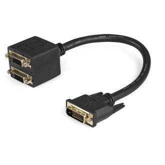   StarTech.com DVISPL1DD DVI kábel 0,3 M DVI-D 2 x DVI-D Fekete