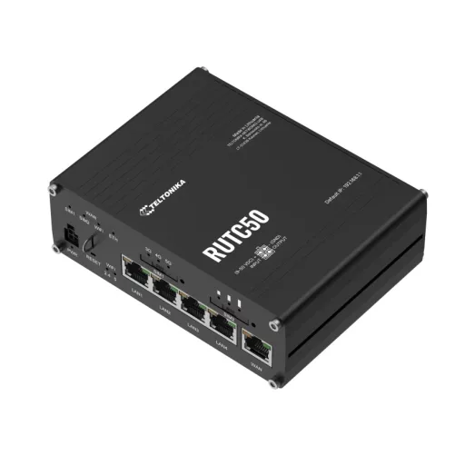 Teltonika RUTC50 vezetéknélküli router Gigabit Ethernet Kétsávos (2,4 GHz / 5 GHz) 5G Fekete