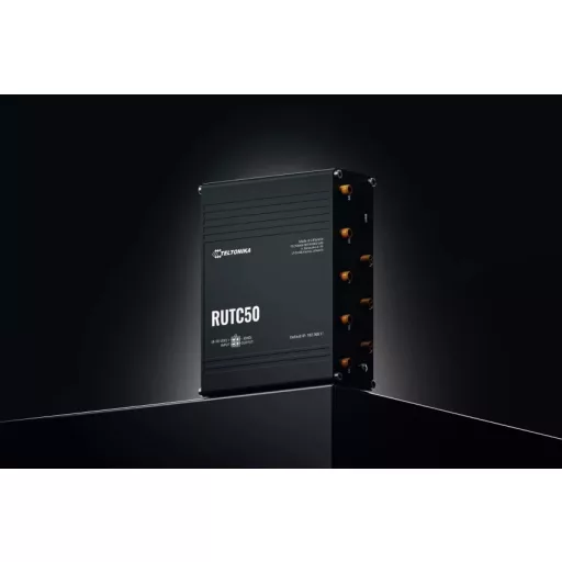 Teltonika RUTC50 vezetéknélküli router Gigabit Ethernet Kétsávos (2,4 GHz / 5 GHz) 5G Fekete