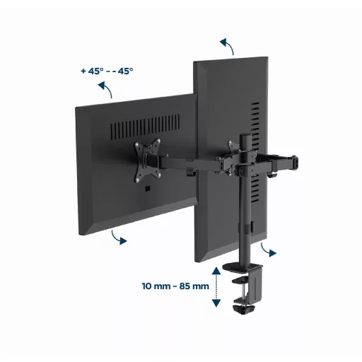 Gembird MA-D2-03 asztali TV konzol 81,3 cm (32") Fekete
