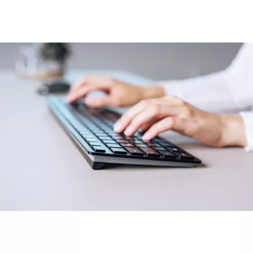CHERRY KW 9100 SLIM billentyűzet Univerzális RF vezeték nélküli + Bluetooth QWERTZ Német Fekete