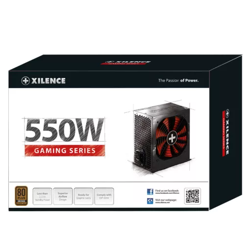 Xilence Performance A+ XN215 550 W 20+4 pin ATX ATX Fekete