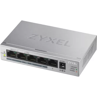   Zyxel GS1005HP Beállítást nem igénylő (unmanaged) Gigabit Ethernet (10/100/1000) Ethernet-áramellátás (PoE) támogatása Ezüst