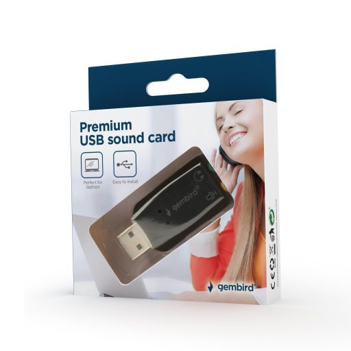 Gembird SC-USB2.0-01 csatlakozó átlakító 2 x 3.5mm Fekete