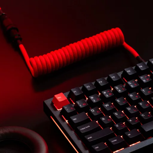 Glorious Gaming GLO-KB-ACC-CBL-COIL-CRED billentyűzet-/egérkábel Vörös 1,4 M
