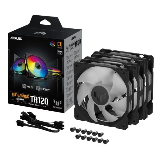 ASUS TUF GAMING TR120 ARGB 3IN1 Black Számítógép ház Hűtő 12 cm Fekete