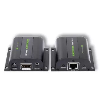  Techly IDATA EXT-E70I audió/videó jeltovábbító AV adó- és vevőegység Fekete