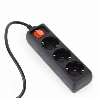   Gembird EG-PSU3-01 elektromos elosztó 0,6 M 3 AC kimenet(ek) Beltéri Fekete
