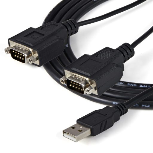 StarTech.com ICUSB2322F soros kábel Fekete 2,1 M USB 2.0 A 2 x DB-9