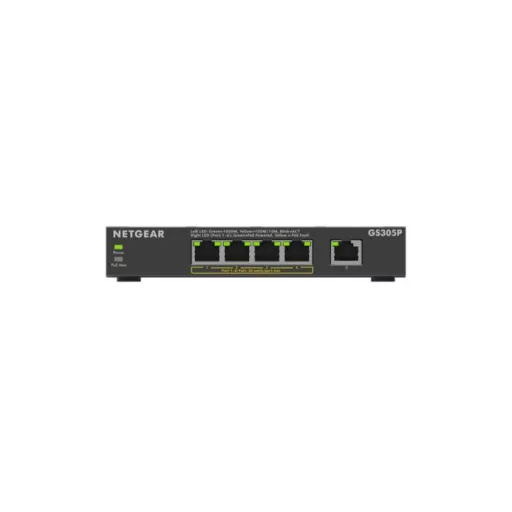NETGEAR GS305Pv3 Beállítást nem igénylő (unmanaged) Gigabit Ethernet (10/100/1000) Ethernet-áramellátás (PoE) támogatása Fekete