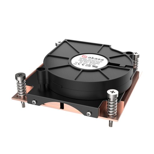 Akasa AK-CC7406BP01 számítógépes hűtőrendszer Processzor Hűtő 7,5 cm Fekete, Kék 1 db