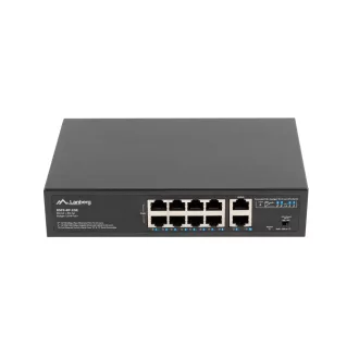   Lanberg RSFE-8P-2GE-120 hálózati kapcsoló Beállítást nem igénylő (unmanaged) Gigabit Ethernet (10/100/1000) Ethernet-áramellátás (PoE) támogatása 1U Fekete