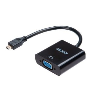   Akasa AK-CBHD21-15BK video átalakító kábel 0,15 M HDMI D-típus (Micro) VGA (D-Sub) Fekete