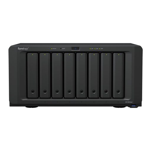 Synology DiskStation DS1823XS+ tárolószerver NAS Tower Ryzen Embedded V1780B 8 GB DDR4 0 TB DiskStation Manager Fekete