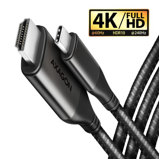 Axagon RVC-HI2MC video átalakító kábel 1,8 M USB C-típus HDMI Fekete