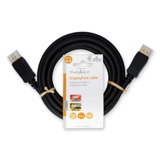 Nedis CCGL37014BK30 DisplayPort kábel 3 M Fekete