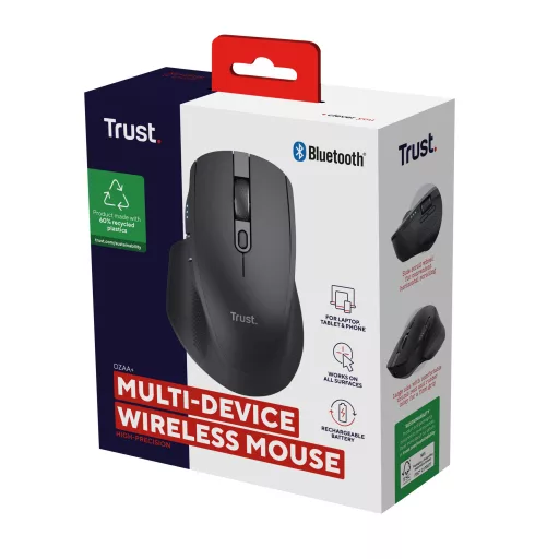 Trust Ozaa+ egér Irodai Jobbkezes RF vezeték nélküli + Bluetooth Optikai 3200 DPI