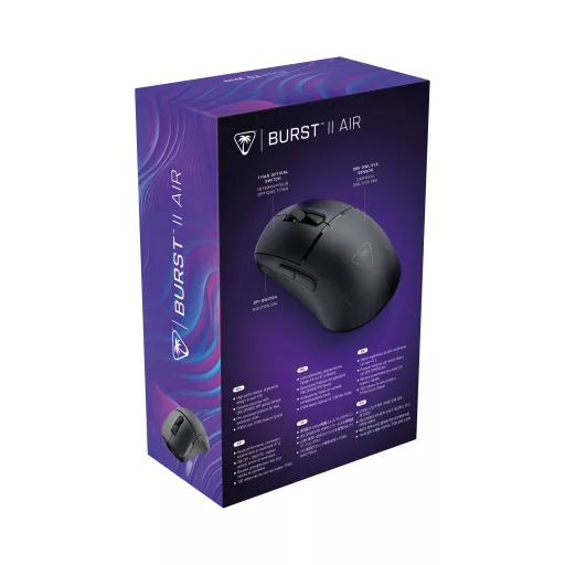 Turtle Beach Burst II Air egér Játék Jobbkezes RF vezeték nélküli + Bluetooth Optikai 26000 DPI