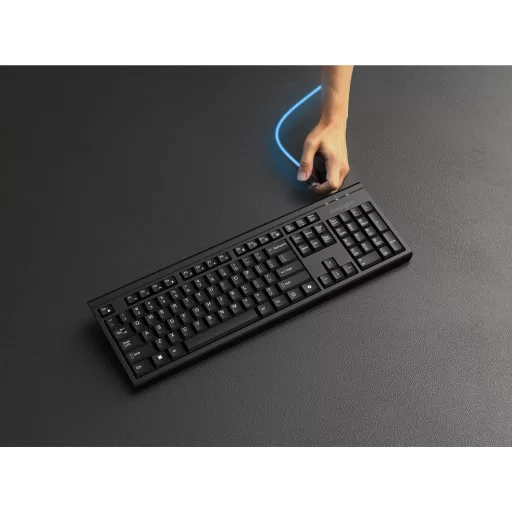 Kensington KM270 EQ billentyűzet Egér mellékelve Irodai RF vezeték nélküli + Bluetooth QWERTY Nemzetközi amerikai Fekete