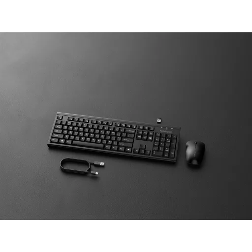 Kensington KM270 EQ billentyűzet Egér mellékelve Irodai RF vezeték nélküli + Bluetooth QWERTY Nemzetközi amerikai Fekete