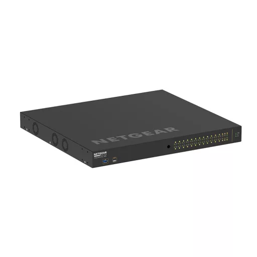 NETGEAR M4250-26G4XF-PoE+ Vezérelt L2/L3 Gigabit Ethernet (10/100/1000) Ethernet-áramellátás (PoE) támogatása 1U Fekete