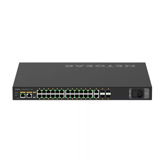 NETGEAR M4250-26G4XF-PoE+ Vezérelt L2/L3 Gigabit Ethernet (10/100/1000) Ethernet-áramellátás (PoE) támogatása 1U Fekete