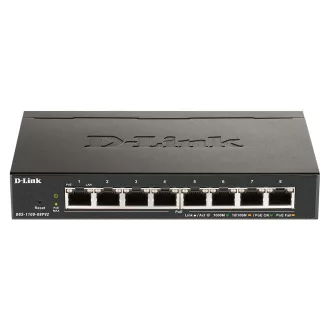   D-Link DGS-1100-08PV2 Vezérelt L2/L3 Gigabit Ethernet (10/100/1000) Ethernet-áramellátás (PoE) támogatása Fekete