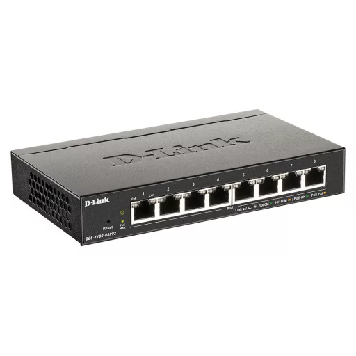 D-Link DGS-1100-08PV2 Vezérelt L2/L3 Gigabit Ethernet (10/100/1000) Ethernet-áramellátás (PoE) támogatása Fekete