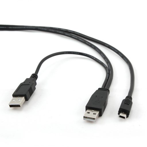 Gembird 0.9m 2x USB 2.0 A/mini-B M USB kábel 0,9 M Micro-USB A Mini-USB B Fekete