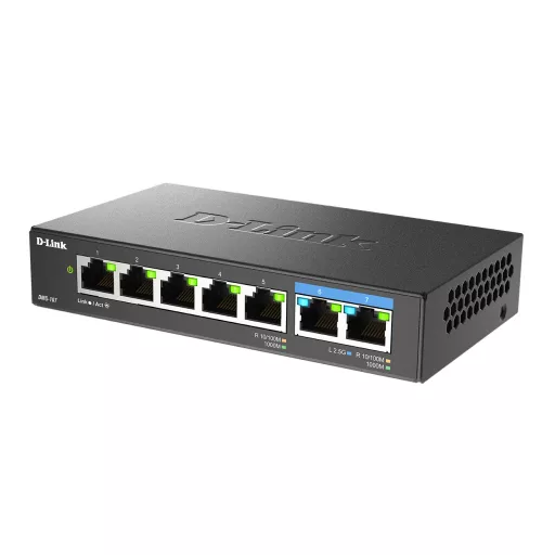 D-Link DMS-107/E hálózati kapcsoló Beállítást nem igénylő (unmanaged) Gigabit Ethernet (10/100/1000) Fekete