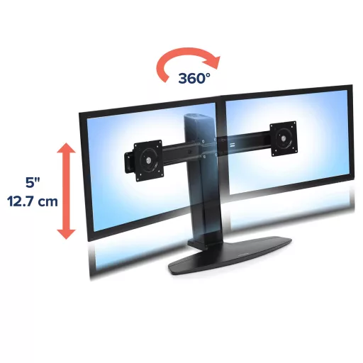Ergotron Neo Flex Dual Monitor Lift Stand 62,2 cm (24.5") Asztali Fekete