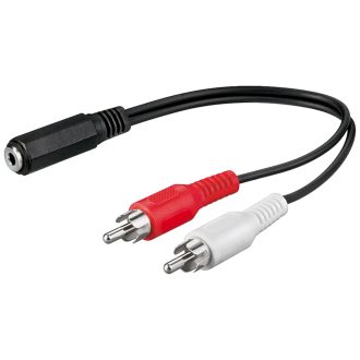   Goobay 50092 audio kábel 0,2 M 3.5mm 2 x RCA Fekete, Vörös, Fehér