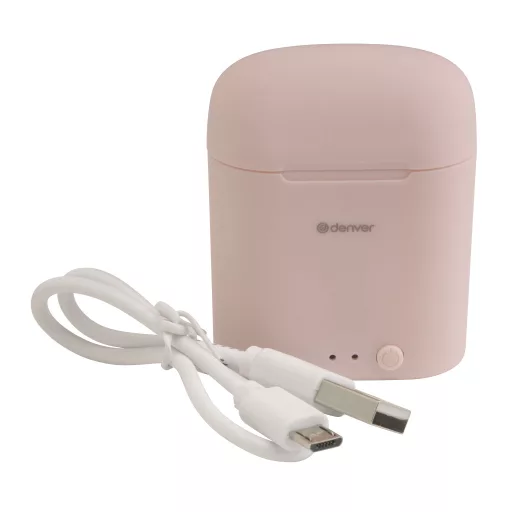 Denver TWE-46ROSE fejhallgató és headset Vezeték nélküli Hallójárati Zene Bluetooth Rózsa