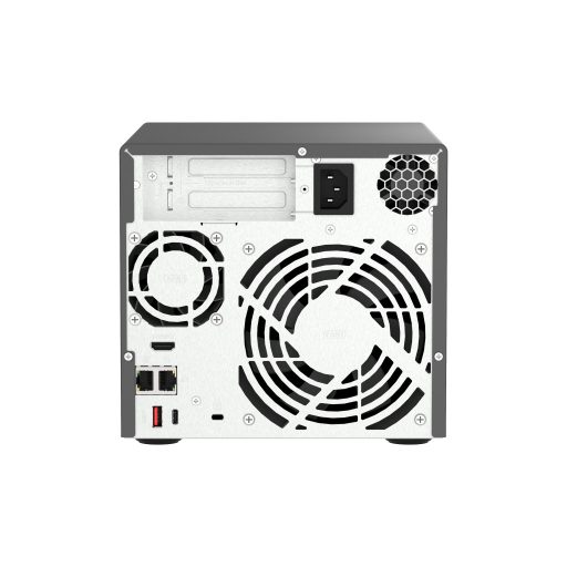 QNAP TVS-H474 NAS Tower Intel® Pentium® G7400 8 GB DDR4 0 TB QuTS hero Fekete