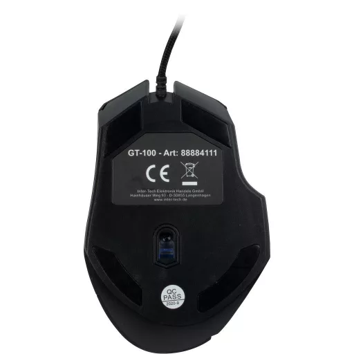 Inter-Tech GT-100 RGB egér Játék Jobbkezes USB A típus Optikai 6400 DPI