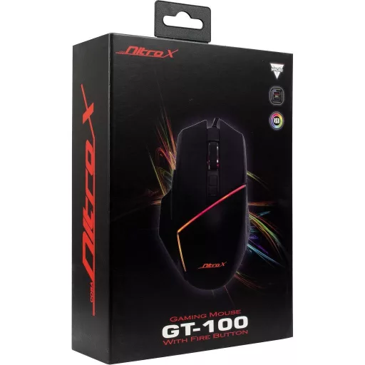 Inter-Tech GT-100 RGB egér Játék Jobbkezes USB A típus Optikai 6400 DPI