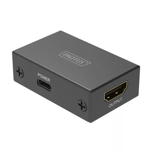 Digitus DS-55341 audió/videó jeltovábbító AV jelismétlő Fekete