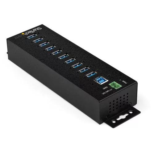 StarTech.com HB30A10AME hálózati csatlakozó USB 3.2 Gen 1 (3.1 Gen 1) Type-B 5000 Mbit/s Fekete
