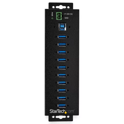 StarTech.com HB30A10AME hálózati csatlakozó USB 3.2 Gen 1 (3.1 Gen 1) Type-B 5000 Mbit/s Fekete