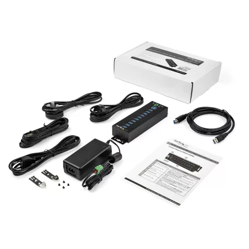 StarTech.com HB30A10AME hálózati csatlakozó USB 3.2 Gen 1 (3.1 Gen 1) Type-B 5000 Mbit/s Fekete