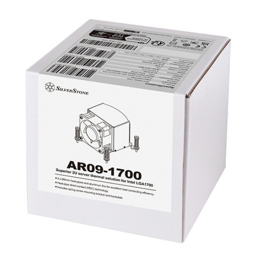 Silverstone SST-AR09-1700 számítógépes hűtőrendszer Processzor Hűtő 6 cm Fekete, Szürke 1 db