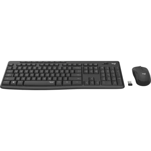 Logitech 920-009810 billentyűzet Egér mellékelve Irodai Vezeték nélküli RF QWERTY Északi Grafit