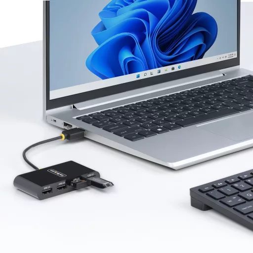 StarTech.com ST4200MINI2-USB-HUB hálózati csatlakozó USB 2.0 480 Mbit/s Fekete
