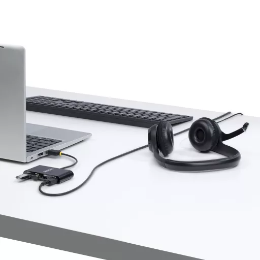 StarTech.com ST4200MINI2-USB-HUB hálózati csatlakozó USB 2.0 480 Mbit/s Fekete