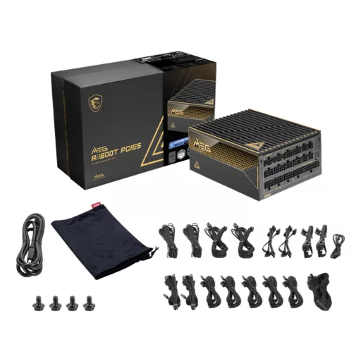 MSI MEG Ai1600T PCIE5 1600 W 24-pin ATX ATX Fekete