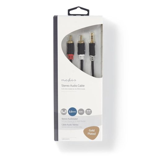 Nedis CABW22200AT50 audio kábel 5 M 3.5mm 2 x RCA Antracit