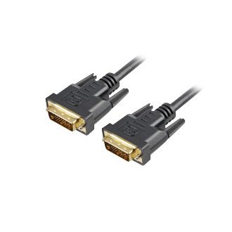 Sharkoon DVI-D/DVI-D (24+1), 1 m DVI kábel Fekete